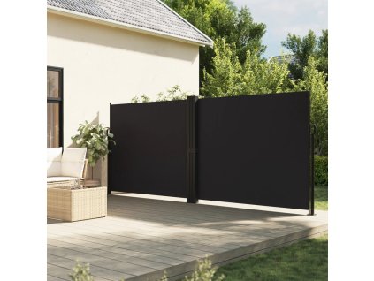 vidaXL Zatahovací boční markýza černá 160 x 1 000 cm