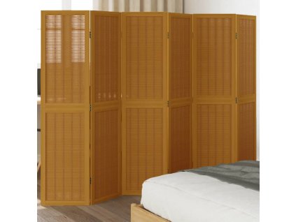 vidaXL Paraván 6dílný hnědý masivní dřevo pavlovnie