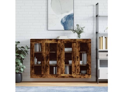 vidaXL Nástěnné skříňky 2 ks kouřový dub kompozitní dřevo