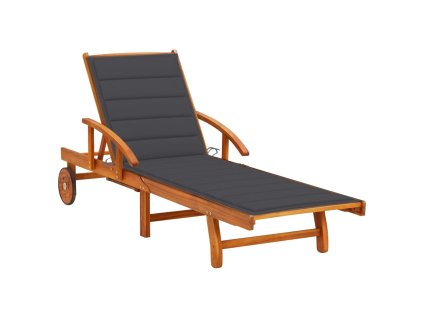 vidaXL Zahradní lehátko s poduškou masivní akáciové dřevo