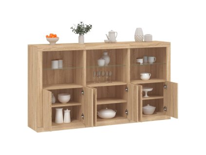 vidaXL Příborník s LED osvětlením dub sonoma 181,5 x 37 x 100 cm