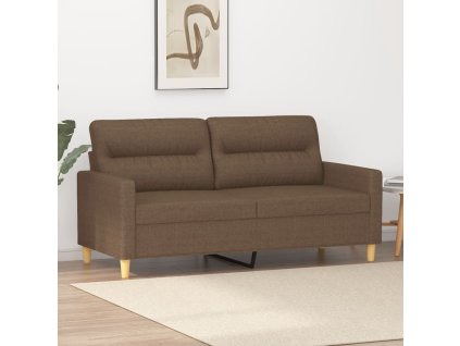 vidaXL 2místná pohovka hnědá 140 cm textil