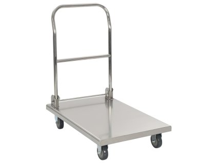 vidaXL Plošinový vozík stříbrný 82 x 53 x 86 cm nerezová ocel