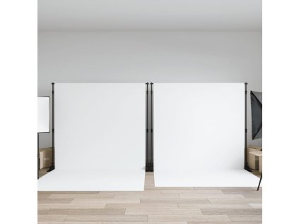 vidaXL Stojany na pozadí 2 ks černé 305 x 243 cm ocel