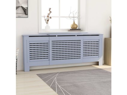 vidaXL Kryt na radiátor MDF šedý 205 cm