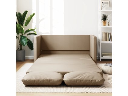 vidaXL Podlahová rozkládací pohovka cappuccino 112x174x55 cm koženka