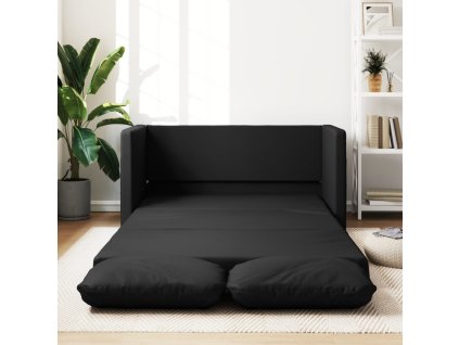 vidaXL Podlahová rozkládací pohovka 2v1 černá 112x174x55 cm umělá kůže