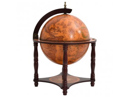 vidaXL Glóbus bar stojan na víno masivní eukalyptové dřevo