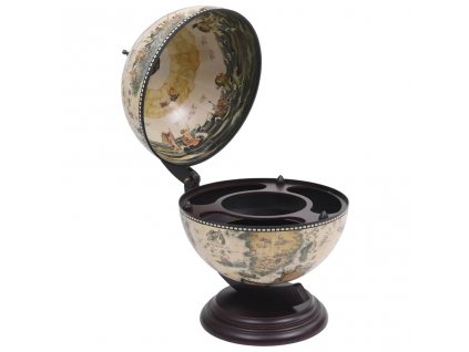 vidaXL Stolní globus bar stojan na víno eukalyptové dřevo bílý