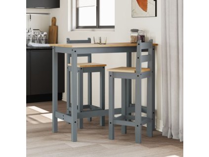 vidaXL Barové židle 2 ks šedé masivní borové dřevo