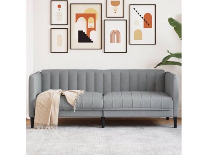 vidaXL Pohovka 2místná světle šedá textil