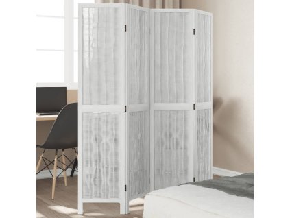 vidaXL Paraván 4dílný bílý masivní dřevo pavlovnie