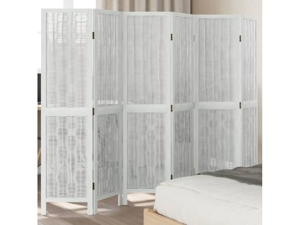 vidaXL Paraván 6dílný bílý masivní dřevo pavlovnie