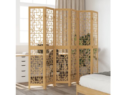 vidaXL Paraván 6dílný hnědý masivní dřevo pavlovnie