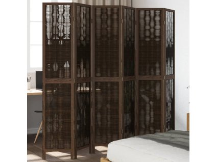 vidaXL Paraván 6dílný tmavě hnědý masivní dřevo pavlovnie