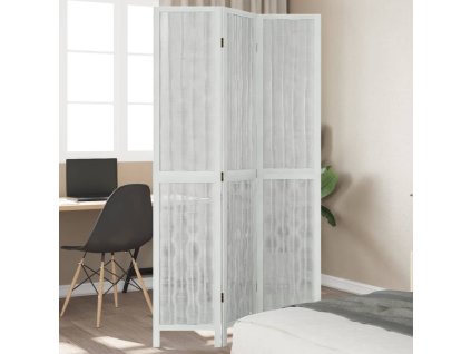 vidaXL Paraván 3dílný bílý masivní dřevo pavlovnie