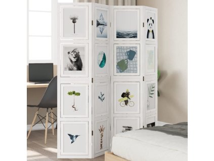 vidaXL Paraván 4dílný bílý masivní dřevo pavlovnie