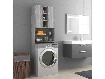 vidaXL Skříňka nad pračku šedá sonoma 64 x 25,5 x 190 cm