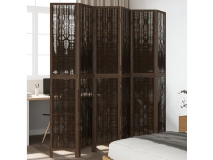 vidaXL Paraván 6dílný tmavě hnědý masivní dřevo pavlovnie