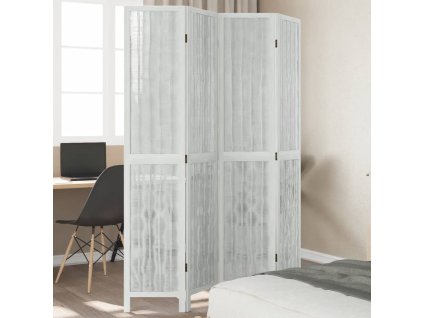 vidaXL Paraván 4dílný bílý masivní dřevo pavlovnie