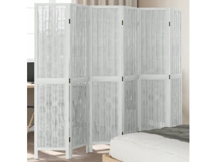 vidaXL Paraván 6dílný bílý masivní dřevo pavlovnie