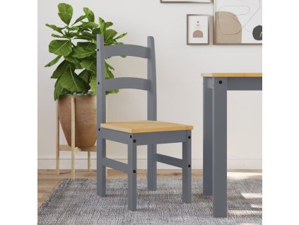 vidaXL Jídelní židle 2 ks šedé 40 x 46 x 99 cm masivní borové dřevo