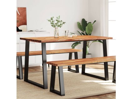 vidaXL Jídelní stůl s živou hranou 140x80x75 cm masivní akáciové dřevo