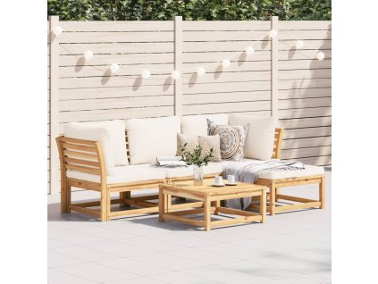 vidaXL 5dílná zahradní sedací souprava s poduškami masivní akácie