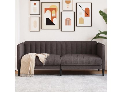 vidaXL Pohovka 2místná tmavě hnědá textil
