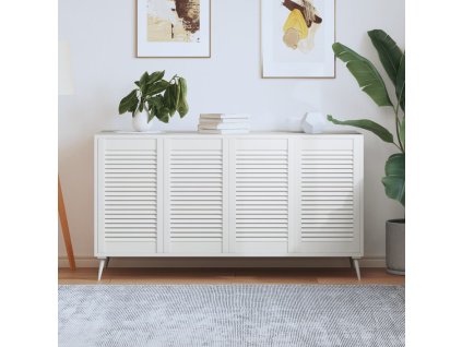 vidaXL Nábytková dvířka lamelový design 4 ks bílá 69x39,4 cm borovice