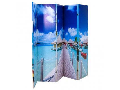 vidaXL Skládací paraván 200 x 170 cm pláž
