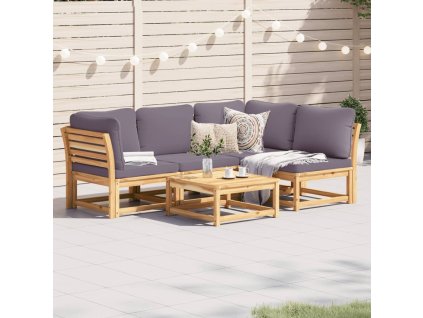 vidaXL 5dílná zahradní sedací souprava s poduškami masivní akácie