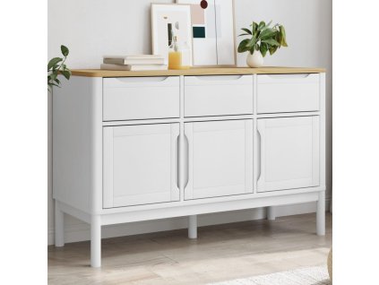 vidaXL Příborník FLORO bílý 114 x 43 x 74 cm masivní borovice