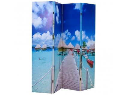 vidaXL Skládací paraván 160 x 170 cm pláž