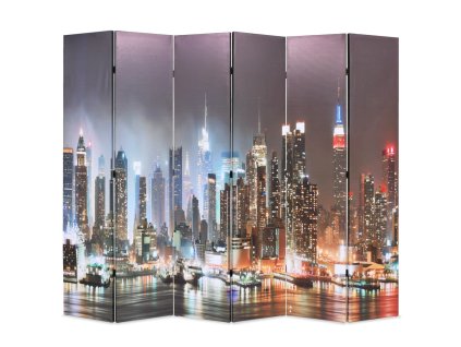 vidaXL Skládací paraván 228 x 170 cm New York by Night