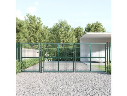 vidaXL Pletivá zahradní branka zelená 400 x 125 cm pozinkovaná ocel