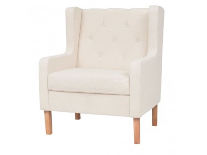 vidaXL Křeslo krémové bílé textil