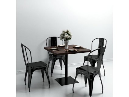 vidaXL Bistro stůl MDF a ocel čtvercový 80 x 80 x 75 cm