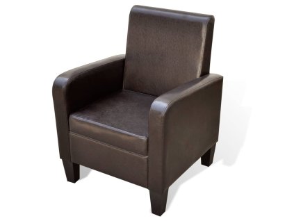 vidaXL Křeslo hnědé umělá kůže