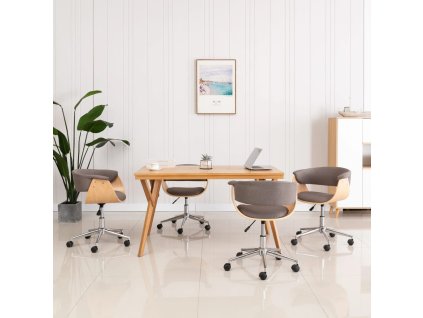 vidaXL Otočné jídelní židle 4 ks taupe textil