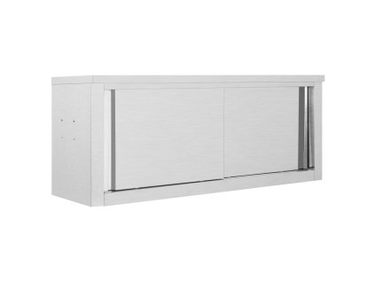 vidaXL Nástěnná kuchyňská skříň s posuvnými dveřmi 120x40x50 cm nerez