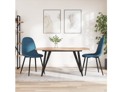 vidaXL Jídelní židle 2 ks modré samet