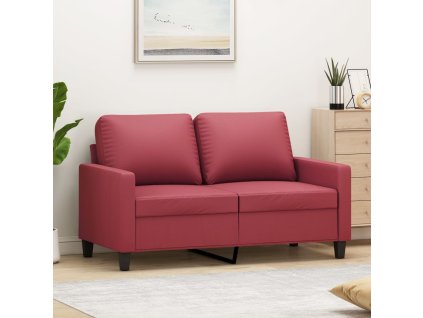 vidaXL 2místná pohovka vínová 120 cm umělá kůže