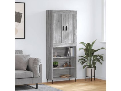 vidaXL Skříň highboard šedá sonoma 69,5 x 34 x 180 cm kompozitní dřevo
