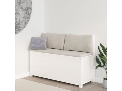 vidaXL Lavice bílá 110 x 41 x 76,5 cm masivní borovice