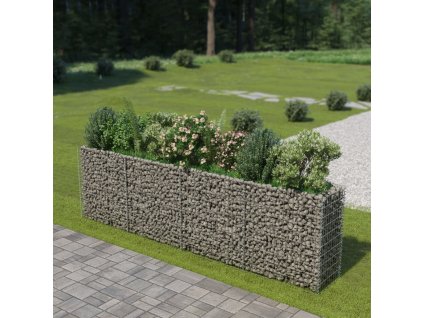 vidaXL Gabionový vyvýšený záhon pozinkovaná ocel 360 x 50 x 100 cm
