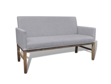 vidaXL Lavice s polstrovanou poduškou textil kaučukovník světle šedá