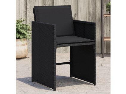 vidaXL Zahradní židle s poduškami 4 ks černé polyratan