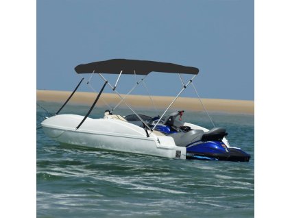 vidaXL Bimini stříška se 4 oblouky černá 243x196x137 cm