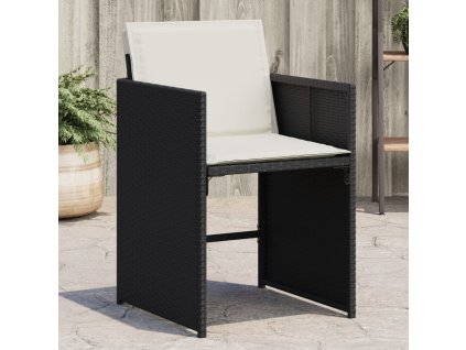 vidaXL Zahradní židle s poduškami 4 ks černé polyratan